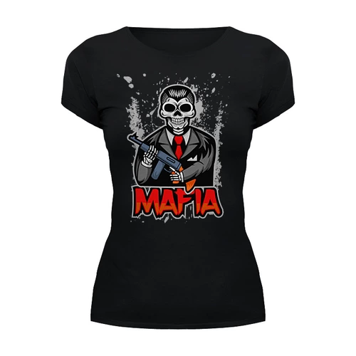 Заказать женскую футболку в Москве. Футболка базовая MAFIA от balden - готовые дизайны и нанесение принтов.