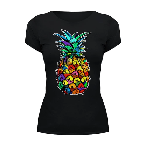 Заказать женскую футболку в Москве. Футболка базовая ANANAS COLOR от balden - готовые дизайны и нанесение принтов.