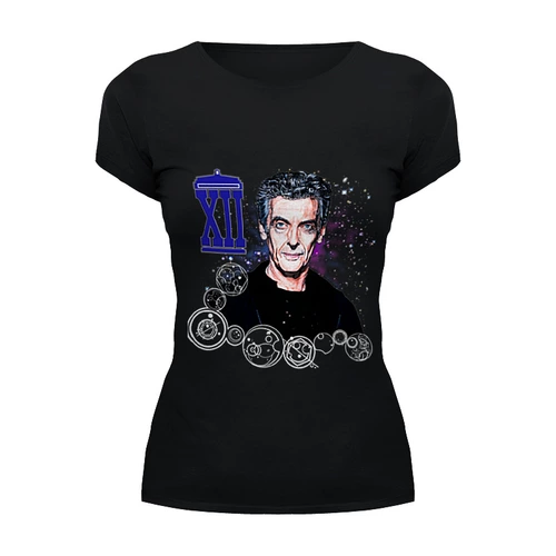 Заказать женскую футболку в Москве. Футболка базовая Двенадцатый (12) Доктор Twelfth Doctor от Madeline Black - готовые дизайны и нанесение принтов.