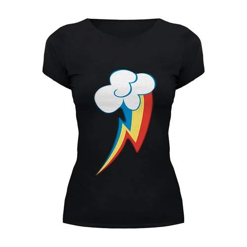 Заказать женскую футболку в Москве. Футболка базовая Rainbow Dash Cutie Mark от buzz - готовые дизайны и нанесение принтов.