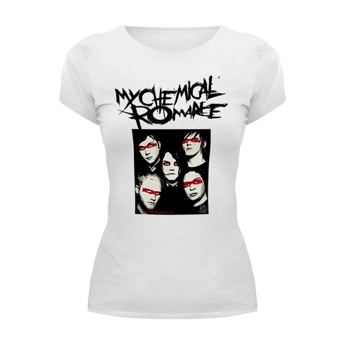 Заказать женскую футболку в Москве. Футболка базовая My Chemical Romance от cherdantcev - готовые дизайны и нанесение принтов.