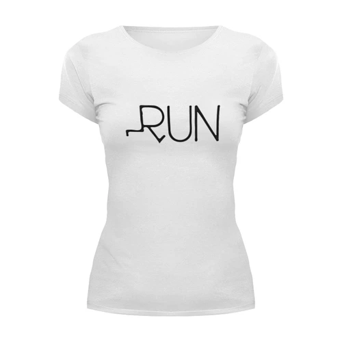 Заказать женскую футболку в Москве. Футболка базовая Run - беги от MariYang  - готовые дизайны и нанесение принтов.