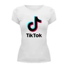 Заказать женскую футболку в Москве. Футболка базовая TikTok  от DESIGNER   - готовые дизайны и нанесение принтов.