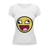 Заказать женскую футболку в Москве. Футболка базовая Awesome smile от YellowCloverShop - готовые дизайны и нанесение принтов.