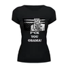 Заказать женскую футболку в Москве. Футболка базовая F*CK YOU OBAMA! от Denis Galperin - готовые дизайны и нанесение принтов.