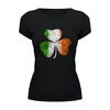 Заказать женскую футболку в Москве. Футболка базовая Ирландский трилистник от printik - готовые дизайны и нанесение принтов.