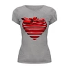 Заказать женскую футболку в Москве. Футболка базовая 3d сердце с бантиком от Apfelbaum - готовые дизайны и нанесение принтов.
