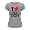 Заказать женскую футболку в Москве. Футболка базовая I love my dog (2) от ПРИНТЫ ПЕЧАТЬ  - готовые дизайны и нанесение принтов.