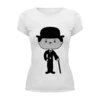 Заказать женскую футболку в Москве. Футболка базовая Чарли Чаплин от coolmag - готовые дизайны и нанесение принтов.