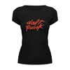 Заказать женскую футболку в Москве. Футболка базовая Daft Punk logo от KinoArt - готовые дизайны и нанесение принтов.