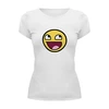 Заказать женскую футболку в Москве. Футболка базовая smile от THE_NISE  - готовые дизайны и нанесение принтов.