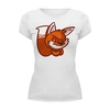 Заказать женскую футболку в Москве. Футболка базовая Лиса (Fox) от fanart - готовые дизайны и нанесение принтов.