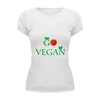 Заказать женскую футболку в Москве. Футболка базовая Go vegan от Antaya - готовые дизайны и нанесение принтов.