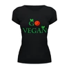 Заказать женскую футболку в Москве. Футболка базовая Go vegan от Antaya - готовые дизайны и нанесение принтов.