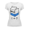 Заказать женскую футболку в Москве. Футболка базовая milk 1 от nikskiru - готовые дизайны и нанесение принтов.