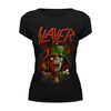 Заказать женскую футболку в Москве. Футболка базовая Slayer Band от Leichenwagen - готовые дизайны и нанесение принтов.