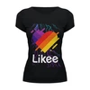 Заказать женскую футболку в Москве. Футболка базовая Likee (LIKE Video) от weeert - готовые дизайны и нанесение принтов.