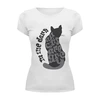 Заказать женскую футболку в Москве. Футболка базовая Gray cat от frau - готовые дизайны и нанесение принтов.