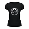 Заказать женскую футболку в Москве. Футболка базовая S.H.I.E.L.D. от carolinum - готовые дизайны и нанесение принтов.