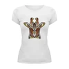 Заказать женскую футболку в Москве. Футболка базовая Ethnic giraffe от T-shirt print  - готовые дизайны и нанесение принтов.