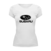 Заказать женскую футболку в Москве. Футболка базовая Subaru от THE_NISE  - готовые дизайны и нанесение принтов.