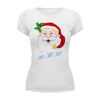 Заказать женскую футболку в Москве. Футболка базовая Веселый Санта от Руслан - готовые дизайны и нанесение принтов.
