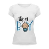 Заказать женскую футболку в Москве. Футболка базовая It's a boy от josephina_ogrizkina - готовые дизайны и нанесение принтов.