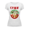 Заказать женскую футболку в Москве. Футболка базовая Суши на веерах от IrinkaArt  - готовые дизайны и нанесение принтов.