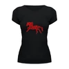 Заказать женскую футболку в Москве. Футболка базовая Horse Art от fanbeer@bk.ru - готовые дизайны и нанесение принтов.