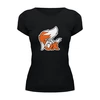 Заказать женскую футболку в Москве. Футболка базовая Fox (Лиса) от ISliM - готовые дизайны и нанесение принтов.