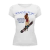 Заказать женскую футболку в Москве. Футболка базовая Девушка со сноубордом от Марина  - готовые дизайны и нанесение принтов.