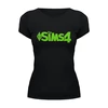 Заказать женскую футболку в Москве. Футболка базовая Sims 4 от THE_NISE  - готовые дизайны и нанесение принтов.