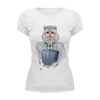 Заказать женскую футболку в Москве. Футболка базовая Queen cat от Ксения Мироедова - готовые дизайны и нанесение принтов.