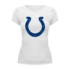 Заказать женскую футболку в Москве. Футболка базовая Indianapolis Colts от dobryidesign - готовые дизайны и нанесение принтов.