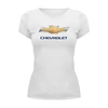 Заказать женскую футболку в Москве. Футболка базовая CHEVROLET от DESIGNER   - готовые дизайны и нанесение принтов.