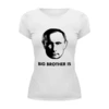 Заказать женскую футболку в Москве. Футболка базовая Big Brother Putin от BigBrotherPu - готовые дизайны и нанесение принтов.