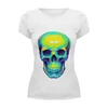 Заказать женскую футболку в Москве. Футболка базовая Colorfull skull от scoopysmith - готовые дизайны и нанесение принтов.