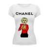 Заказать женскую футболку в Москве. Футболка базовая Chanel от Leichenwagen - готовые дизайны и нанесение принтов.