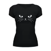 Заказать женскую футболку в Москве. Футболка базовая Black Cat (Черная Кошка) от coolmag - готовые дизайны и нанесение принтов.