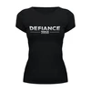 Заказать женскую футболку в Москве. Футболка базовая Defiance 2050 от THE_NISE  - готовые дизайны и нанесение принтов.