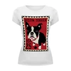 Заказать женскую футболку в Москве. Футболка базовая Boston Terrier от Pinky-Winky - готовые дизайны и нанесение принтов.