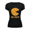 Заказать женскую футболку в Москве. Футболка базовая Пак-Пицца от printik - готовые дизайны и нанесение принтов.