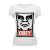 Заказать женскую футболку в Москве. Футболка базовая obey. от ansheg - готовые дизайны и нанесение принтов.