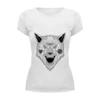 Заказать женскую футболку в Москве. Футболка базовая Серый волк от YellowCloverShop - готовые дизайны и нанесение принтов.