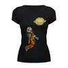 Заказать женскую футболку в Москве. Футболка базовая Сатурн от printik - готовые дизайны и нанесение принтов.