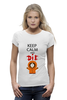 Заказать женскую футболку в Москве. Футболка базовая KEEP CALM от 7SWɅG - готовые дизайны и нанесение принтов.