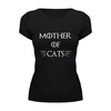 Заказать женскую футболку в Москве. Футболка базовая Mother of cats от Antaya - готовые дизайны и нанесение принтов.