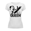 Заказать женскую футболку в Москве. Футболка базовая Freddie Mercury - Queen от Leichenwagen - готовые дизайны и нанесение принтов.