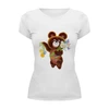Заказать женскую футболку в Москве. Футболка базовая Олимпийский мишка  от T-shirt print  - готовые дизайны и нанесение принтов.