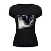Заказать женскую футболку в Москве. Футболка базовая тема кошки от tigrana09@rambler.ru - готовые дизайны и нанесение принтов.